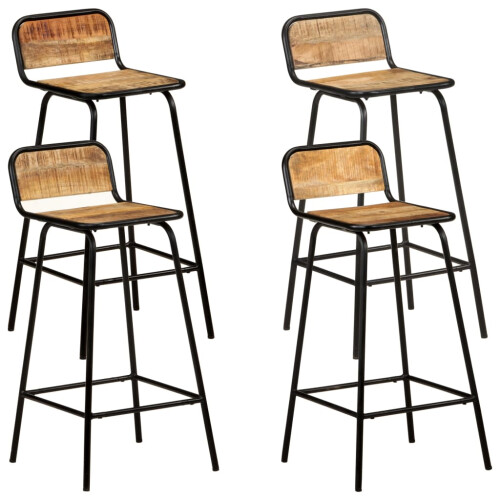 Berkfield Bar Chairs 4 pcs Solid Mango Wood