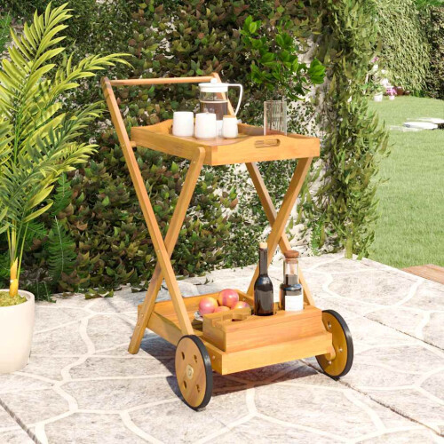 Berkfield Tea Trolley 54x87x90 cm Solid Wood Acacia
