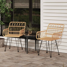 Berkfield Garden Chairs 2 pcs with Armrest 56x64x80 cm PE Rattan