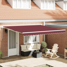 Berkfield Manual Retractable Awning Burgundy 400x300 cm