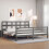 Berkfield Bed Frame without Mattress Grey 200x200 cm Solid Wood 1