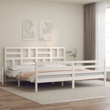 Berkfield Bed Frame without Mattress White 200x200 cm Solid Wood