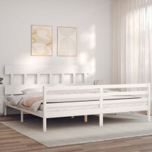 Berkfield Bed Frame without Mattress White 200x200 cm Solid Wood