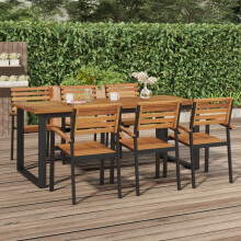 Berkfield Garden Table with U-shaped Legs 200x90x75 cm Solid Wood Acacia