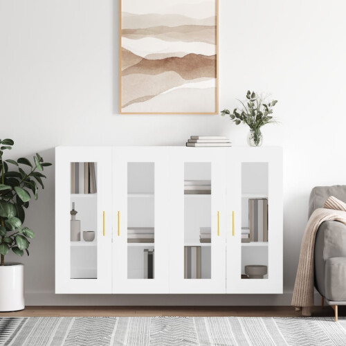 Berkfield Wall Mounted Cabinets 2 pcs White Engineered Wood