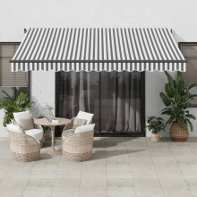 Berkfield Manual Retractable Awning Anthracite and White 400x350 cm