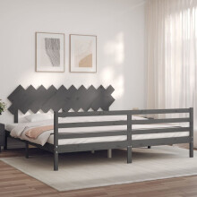 Berkfield Bed Frame without Mattress Grey 200x200 cm Solid Wood