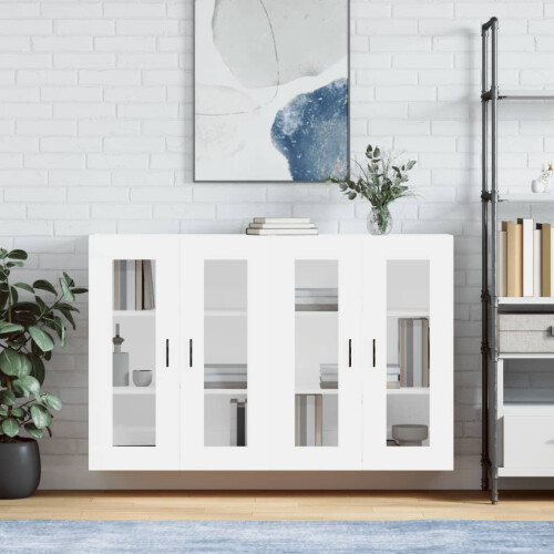 Berkfield Wall Mounted Cabinets 2 pcs White Engineered Wood