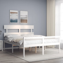 Berkfield Senior Bed without Mattress White 160x200 cm Solid Wood
