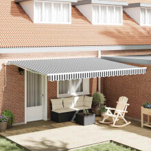 Berkfield Manual Retractable Awning Anthracite&White 450x300 cm