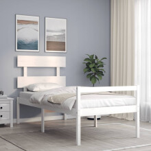 Berkfield Senior Bed without Mattress White Single Solid Wood