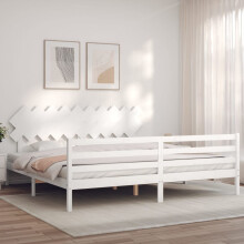 Berkfield Bed Frame without Mattress White 200x200 cm Solid Wood