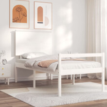 Berkfield Senior Bed without Mattress White Single Solid Wood