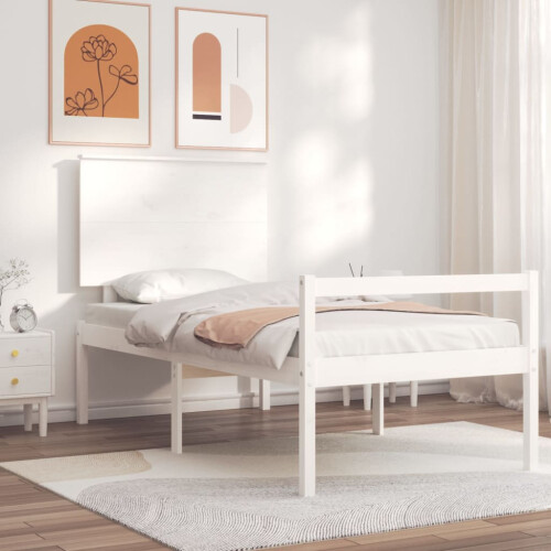 Berkfield Senior Bed without Mattress White Single Solid Wood