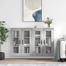 Berkfield Wall Mounted Cabinets 2 pcs Grey Sonoma Engineered Wood