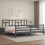 Berkfield Bed Frame without Mattress Grey 200x200 cm Solid Wood 1