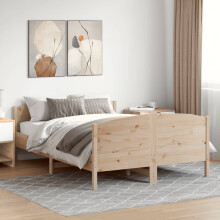 Berkfield Bed Frame without Mattress 135x190 cm Double Solid Wood Pine