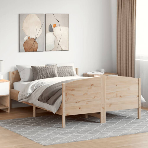 Berkfield Bed Frame without Mattress 135x190 cm Double Solid Wood Pine