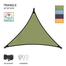 ZXMT 10*10*10 stop trojúhelníková sluneční clona, venkovní, 95% UV ochrana, zelená