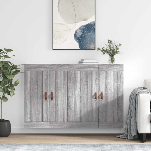 Berkfield Wall Mounted Cabinets 2 pcs Grey Sonoma Engineered Wood