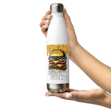 Grappige roestvrijstalen waterfles voor hamburgerliefhebbers, Burgers Because Salad Sucks (Wit)