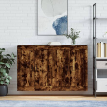 Berkfield Wall Mounted Cabinets 2 pcs Smoked Oak Engineered Wood