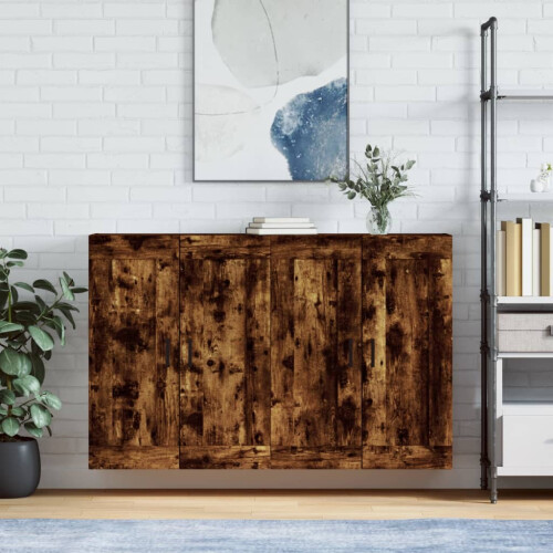 Berkfield Wall Mounted Cabinets 2 pcs Smoked Oak Engineered Wood
