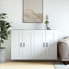 Berkfield Wall Mounted Cabinets 2 pcs White Engineered Wood