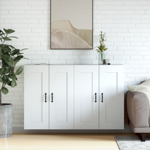 Berkfield Wall Mounted Cabinets 2 pcs White Engineered Wood