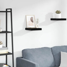 Berkfield Floating Wall Shelf High Gloss Black 23x23.5x3.8 cm MDF