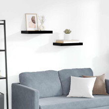 Berkfield Floating Wall Shelves 2 pcs High Gloss Black 40x23x3.8 cm MDF