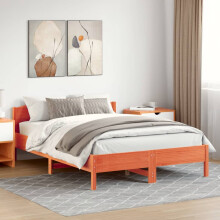 Berkfield Bed Frame without Mattress Wax Brown 150x200 cm King Size Solid Wood Pine