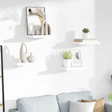 Berkfield Floating Wall Shelves 4 pcs High Gloss White 40x23x3.8 cm MDF