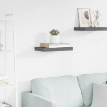 Berkfield Floating Wall Shelf High Gloss Grey 40x23x3.8 cm MDF
