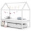 Berkfield Kids Bed Frame with a Drawer White Solid Pine Wood 80x160 cm 1