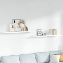 Berkfield Floating Wall Shelves 2 pcs High Gloss White 120x23.5x3.8 cm MDF