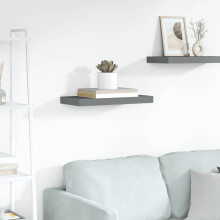 Berkfield Floating Wall Shelf High Gloss Grey 50x23x3.8 cm MDF