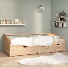 Berkfield 3-Seater Day Bed without Mattress Solid Pinewood 90x200cm