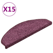 Berkfield Stair Mats 15 pcs 65x21x4 cm Dark Purple Half Round Large