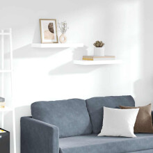 Berkfield Floating Wall Shelves 2 pcs High Gloss White 50x23x3.8 cm MDF