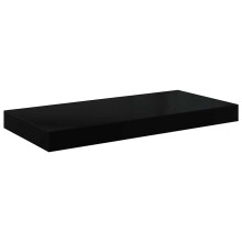 Berkfield Floating Wall Shelf High Gloss Black 50x23x3.8 cm MDF