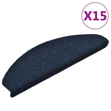 Berkfield Stair Mats Self-adhesive 15 pcs 65x21x4 cm Navy Half Round Large