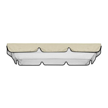 Toldo para columpio de porche Ionze, cubierta impermeable de repuesto para columpio de jardín de 3 plazas, parasol exterior duradero (beige)