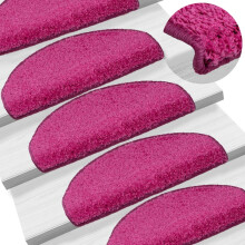 Berkfield Stair Mats 15 pcs 65x21x4 cm Pink Half Round Large