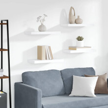 Berkfield Floating Wall Shelves 4 pcs White 50x23x3.8 cm MDF