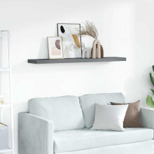 Berkfield Floating Wall Shelf High Gloss Grey 120x23.5x3.8 cm MDF