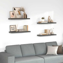 Berkfield Floating Wall Shelves 4 pcs High Gloss Grey 80x23.5x3.8 cm MDF