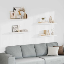 Berkfield Floating Wall Shelves 4 pcs White 80x23.5x3.8 cm MDF