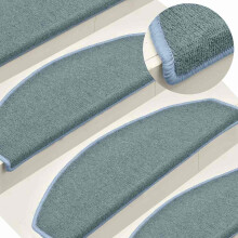Berkfield Stair Mats 15 pcs 65x24x4 cm Sea Blue Half Round Large