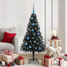 Berkfield Christmas Tree with 150 LEDs with Stand Black 150 cm PVC